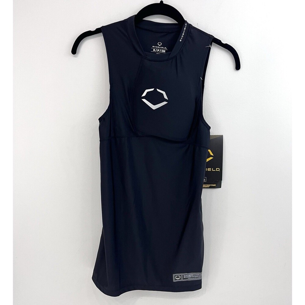 Evoshield Adult Nocsae Protective Chest Guard Compression Shirt Small Black